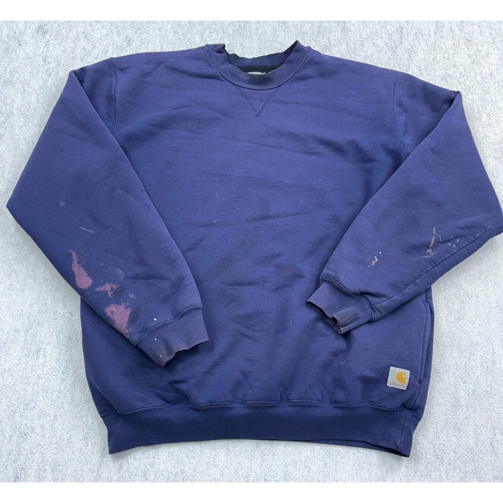 Vintage Carhartt Sweatshirt Men XXL Crewneck Faded Thrashed Grunge Thermal Lined